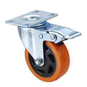 75mm/3" Orange Wheeled Braked Castor